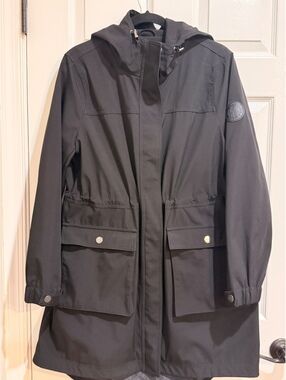 DKNY black hooded parka